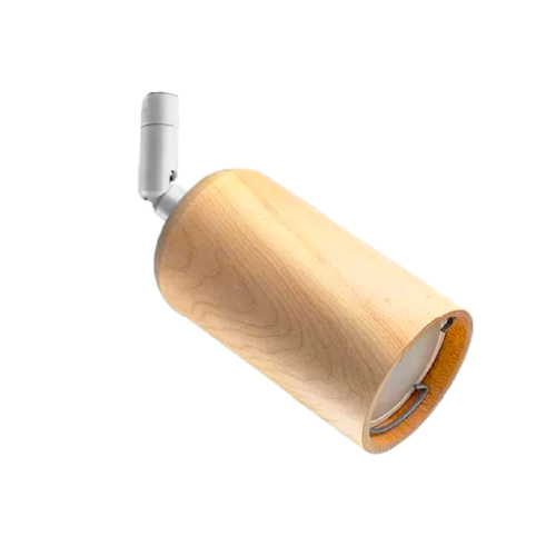 Cabezal con zócalo GU10 madera clara con movimiento blanco